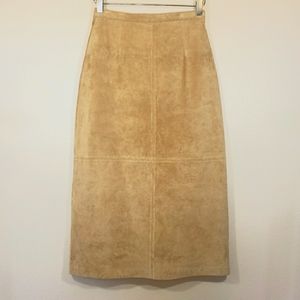 NWOT Brandon Thomas Suede Leather Skirt 6P Tan